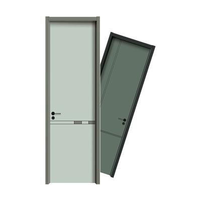 China Morandi Modern Color Comfortable Soft Advanced Aussu Gray Fireproof Board Tone Interior Wood Door for sale