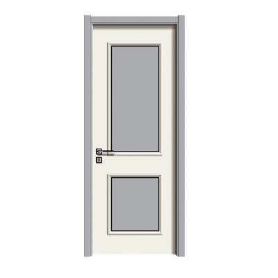 China Modern Line Door Front Double Door Flat Exterior Decorative Loop Front Door With Frame for sale