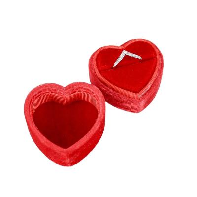 China Handmade Custom Heart Shaped Jewelry Gift Heart Shaped Jewelry Gift Velvet Suede Ring Packaging Box With Logo for sale