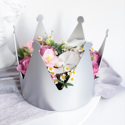 China Handmade Luxury Happy Mother s Day Metal Wreath Flower Gift Packaging Box Preserved Rose Flower Bouquet Wedding Layout Display Box for sale