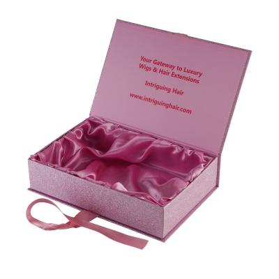 China Handmade Wholesale Custom Logo Clothing Swimwear Dress Pants Wigs Gift Packaging Box With Ribbon And Satin For Hair Extensions Products for sale