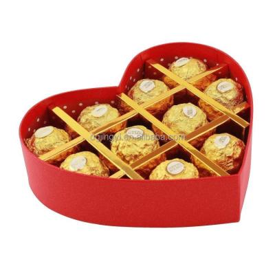 China Recycled Materials Wholesale Fashion Paper Cardboard Chocolate Box Empty Heart Shaped Chocolate Packaging Storage Box for sale