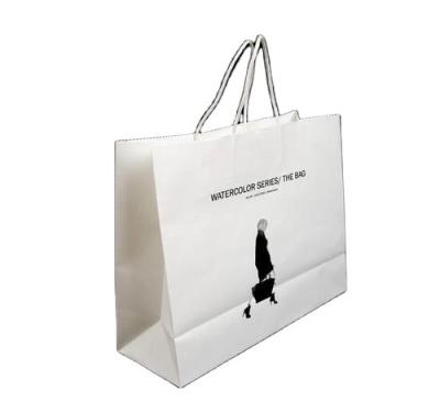 China Small Recyclable Recycled White Paper Shopping Tote Bags Wholesale In Dongguan China for sale