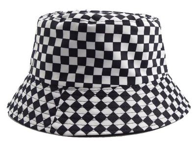 China Plush checkerboard caps leisure fisherman's hat men's and women's season sun hat soft top bucket hat all for sale