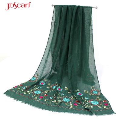 China Leisure embroidery women hijab or scarves designer muslim egypt pashmina scarf for sale