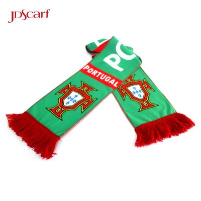 China Long 100 polyester stretch knit custom 2018 russia world cup fan polandia poland soccer scarf for sale