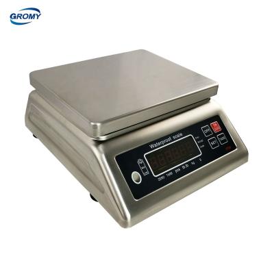 China Electronic Digital Table Top Scale AGT 30kg 15kg 6kg 3kg Waterproof Desktop Weigh Scale 230*190mm (Stainless Steel) for sale