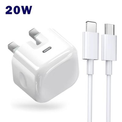 China Mobile Phone Factory Good Quality 20w Fast Charger Plug British Palladium USB-c Power Adapter For Mobile Phone for sale