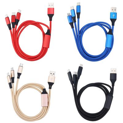 China MP3/MP4 Player Wholesale Usb Cable 3 in 1 Multi 3 in 1 Fast Charging Data Cable Mobile Phone Charger Cable 3 in 1 for sale