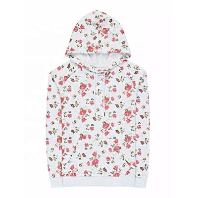 China Factory Wholesale Anti-wrinkle Floral Pattern Casual Hoodie Sweatshirt Women Custom for sale