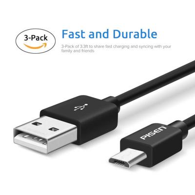 China Mobile Phone PISEN Micro USB2 In 1 Fast Charging Cable 1m Length For Mobile Phone for sale