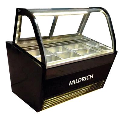 China Single-temperature Refrigerator 16Pans Commercial Showcase Italian Mini Ice Cream Cake Display Freezer for sale