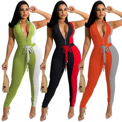 China F220-summer 2022 QUICK DRY clothes fashion sleeveless overalls women bodycon overalls for sale