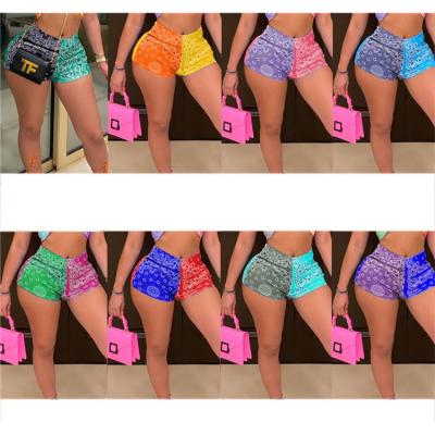 China M7430-wholesale fashion cheap patchwork price hot pants Paisley mini shorts QUICK DRY for women for sale