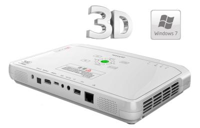 China Portable VGA 3D DLP Projector Wireless Network Projector Distance 0.52-5.2m for sale