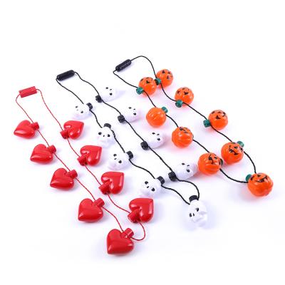 China Plastic+led Custom LED Light Up Valentine Necklace Flashing Holiday Led Necklace for sale