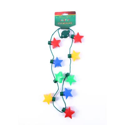 China Custom Plastic+led Beian flashing necklace light up decoration Halloween necklace for sale