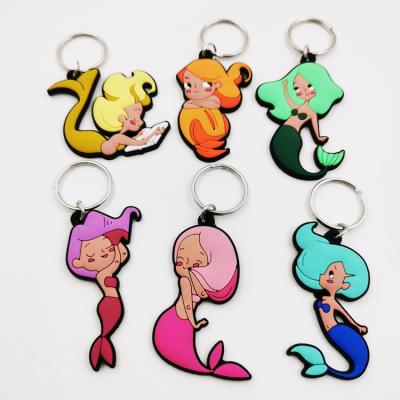 China High Quality Custom PVC Beian Gifts 3D Mermaid Shaped Customized Key Chain for sale