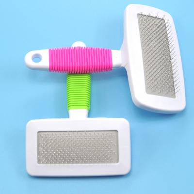 China Viable Manufacturer Wholesale Pet Products Dog Comb Stainless Steel Bath Brush Dehairing Flea Needle Comb for sale