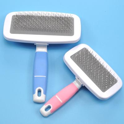 China Sustainable Pet Products Dog Paint Non Slip Handle Pet Needle Comb Cat And Dog Brush Medium And Small Dog Care Products for sale