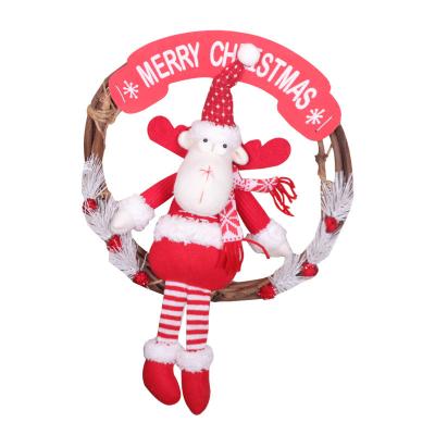 China Wholesale WOODEN Christmas Decoration Door Hanging Santa Claus Snowman Door and Window Cabinet for sale