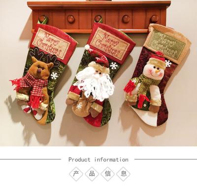 China Wholesale Decoration Children's Eve Christmas Pile Maker Christmas Stocking Stuffer Gift Bag Candy Bag for sale