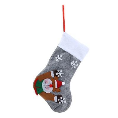 China Non woven fabric Christmas gift socks Christmas style multi luminous socks wholesale candy creative Christmas decorations for sale