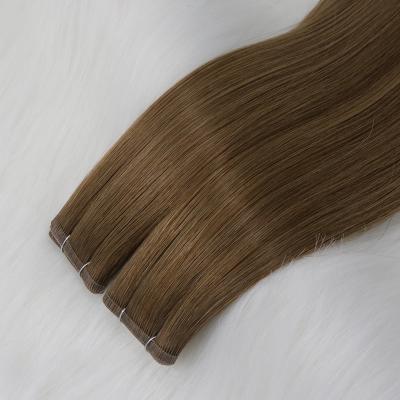 China Custom Cuticle Remy Flat Weft Hair Untouched Virgin Hair Extensions Highlight Straight Color for sale