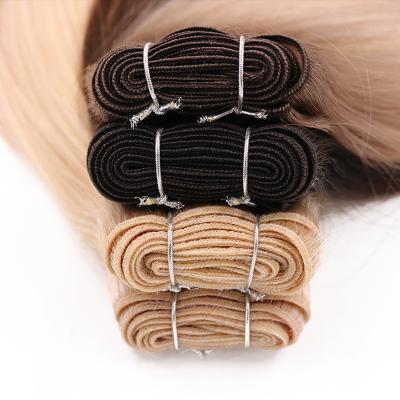 China Directly 20% OFF Double Weft Indian Remy Human Hair Machine Tied Hair Weft Extensions Pulled New Arrival Factory Price for sale