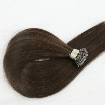 China CSF 100% Real Silky Straight Hair Color Ring Brown Nano Bead Hair Extension Nano Rings European Nano Tip Hair Extension for sale