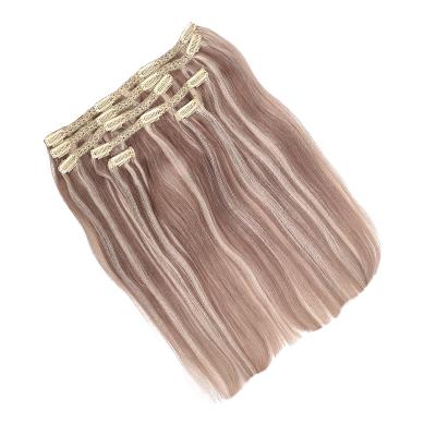 China Top Quality 100% Straight Remy Lace Clip In Human Hair Extensions for sale