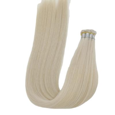 China Best Selling Straight Human Virgin Wholesale 100% Hand-Tied Double Cuticle Pulled Weft Remy Hand-Tied Weft for sale