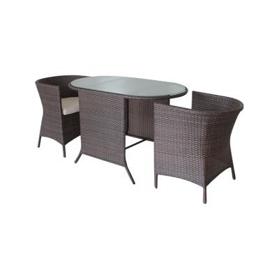 China Modern Corner Garden Table Chairs Rattan Patio Set Furniture Double Customized Packing 3 Pcs for sale