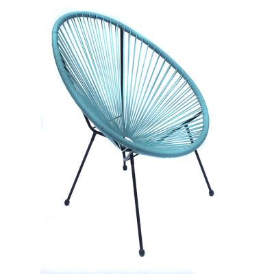 China Modern Hot Modern Indoor Outdoor Oval Papasan Chair Patio Lounge Weave Wicker Chair Bistros Set Rattan Acapulco Chair for sale