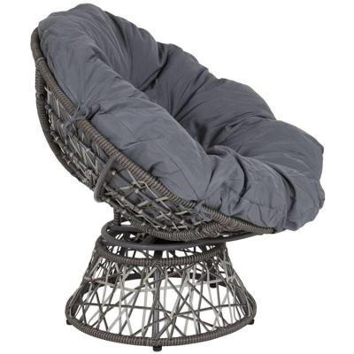 China Modern Papasan Swivel Chair Rattan KD Steel Frame Lounger Home Living Room Furniture for sale