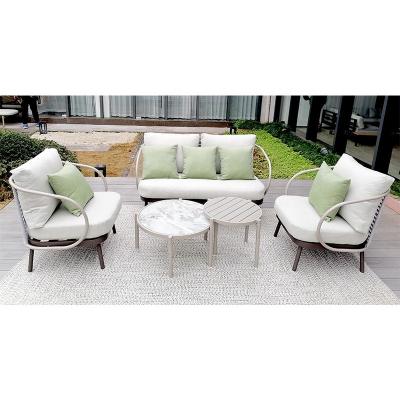 China Modern Aluminum Garden 4 Person Seating Set 5psc Patio Set Outdoor Furniture for sale