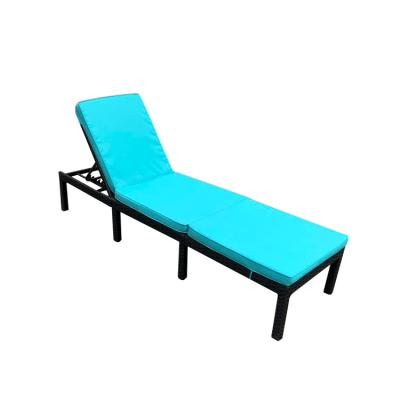 China Cheap Sun Sofa Rattan Daybed Online Folding Bed Online Rattan Garden Furniture Living Room Furniture With Cushion Blue for sale