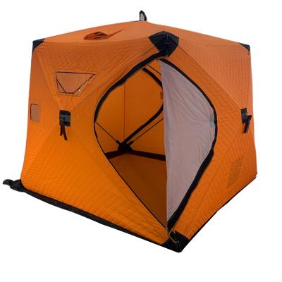 China Diagonal Tether Type Best Selling Inflatable Floating Camping Large Area Ice Fishing Tent for sale