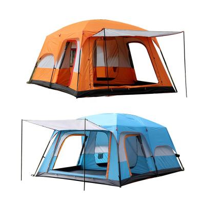 China Extended Type Large Camping Tent 10 12 Person Double Layer 2 Person Waterproof Living Room And 1 Hall Tent Family Tents Outdoor Rainproof for sale