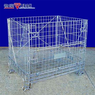 China Stackable Collapsible Industrial Stacking Steel Wire Metal Mesh Container for sale