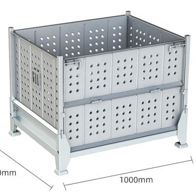 China Material Handling Heavy Duty Collapsible Stackable Metal Wire Cage For Auto Parts Coil Storage And Transport for sale