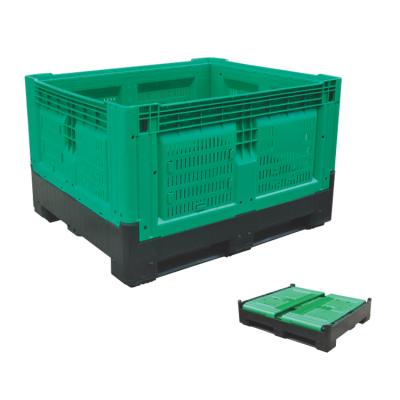 China Heavy Duty Ventilated Collapsible Folding Fruit and Vegetable Storage Box Plastic Pallet Box For Storage for sale