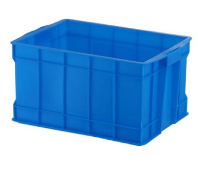 China Sustainable Logistic Turnover Box Storage Boxes And Bins Storage Plastic Crate 610*420*260mm, Blue for sale