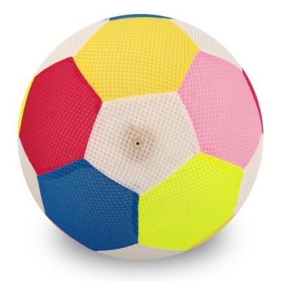 China PVC Inflatable Bladder Soccer Ball Cloth Soft Toy Factory Price Direct Mesh Machine Stitched Mesh Cloth Soccer Ball for sale