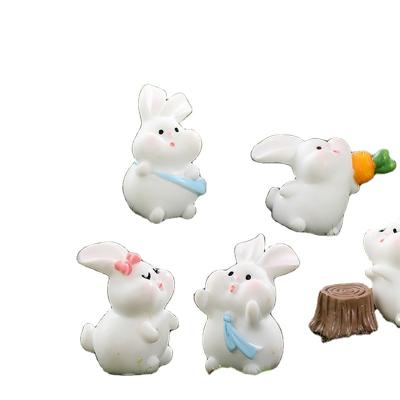 China New Europe Small Rabbit Figurines Mini Greenhouse Animal Garden Ornament 3D Resin Miniature Craft,DIY Supply Toy Accessory Landscape Props for sale