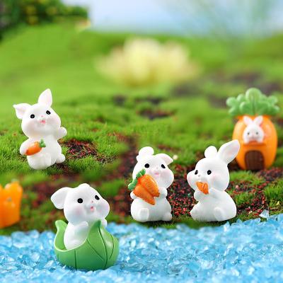 China New Mini Easter Rabbit Miniature 3D Resin Craft Garden Gnome Animal Decorative Ornament From Europe, DIY Supply Toy Accessory Landscape Props for sale