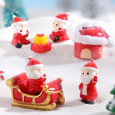 China New Santa Claus Kawaii 2023 Cute Garden Gnome Ornament Resin Miniature Figures From Europe, DIY Gift Supplies Christmas Home Decor for sale