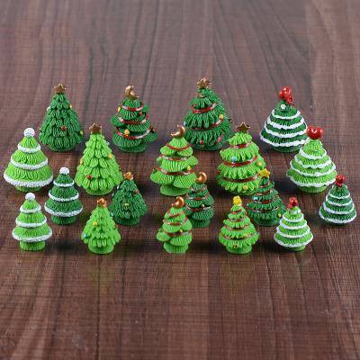 China Europe 4cm Christmas Tree Figurines For Home Ornament Moss Terrarium Potted Resin Miniature Craft Mystery Box Garden Statue Decor for sale