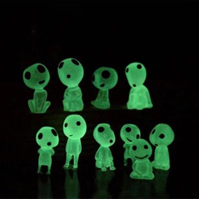 China Glowing Miniature Tree Japan 10-Pack Spirit Elves Princess Mononoke Micro Landscape Potted Figure Light Ornament for sale