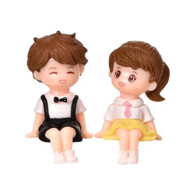 China Europe Girl+Boy Set Lover Couple 3D Dollhouse Figure For Miniature Car Ornament Craft Boy Girl Gift Box PVC Desktop Decor for sale